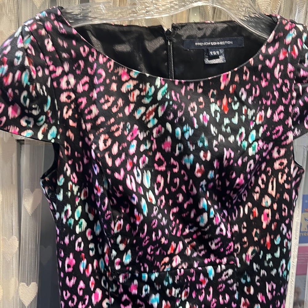 French Connection Multi-Color Leopard Print Dress… - image 2